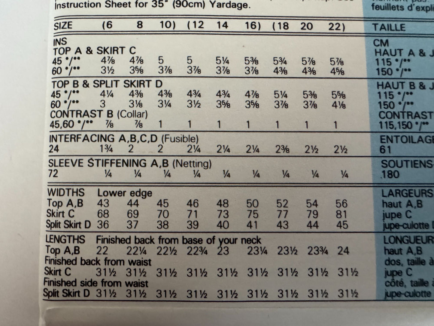 Butterick Sewing Pattern 5311 Top Peplum Skirt Split Skirt Easy 1990s UC 6 8 10