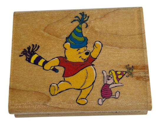 Rubber Stampede Rubber Stamp Winnie The Pooh Piglet Birthday P is for Party Hat