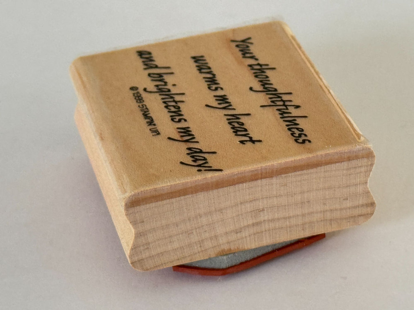 Stampin Up Rubber Stamp Your Thoughtfulness Warms My Heart Thank You Card Words