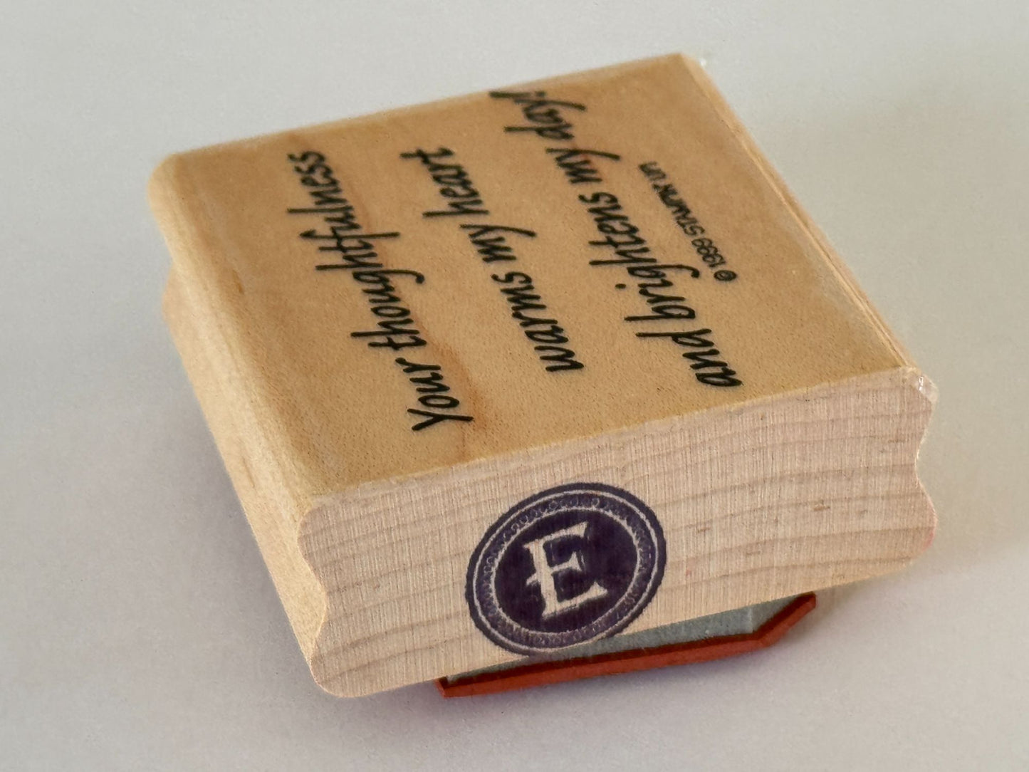Stampin Up Rubber Stamp Your Thoughtfulness Warms My Heart Thank You Card Words
