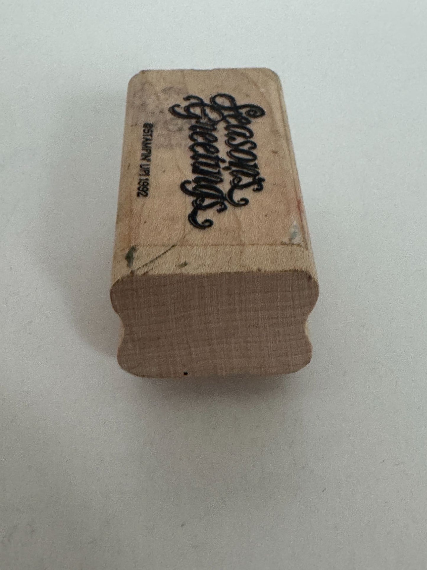 Stampin Up Rubber Stamp Seasons Greetings Words Holiday Christmas Card Making