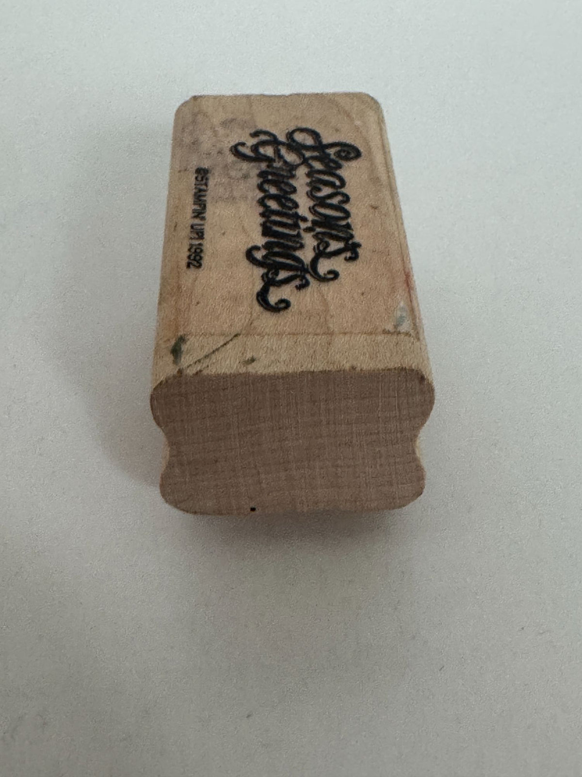 Stampin Up Rubber Stamp Seasons Greetings Words Holiday Christmas Card Making