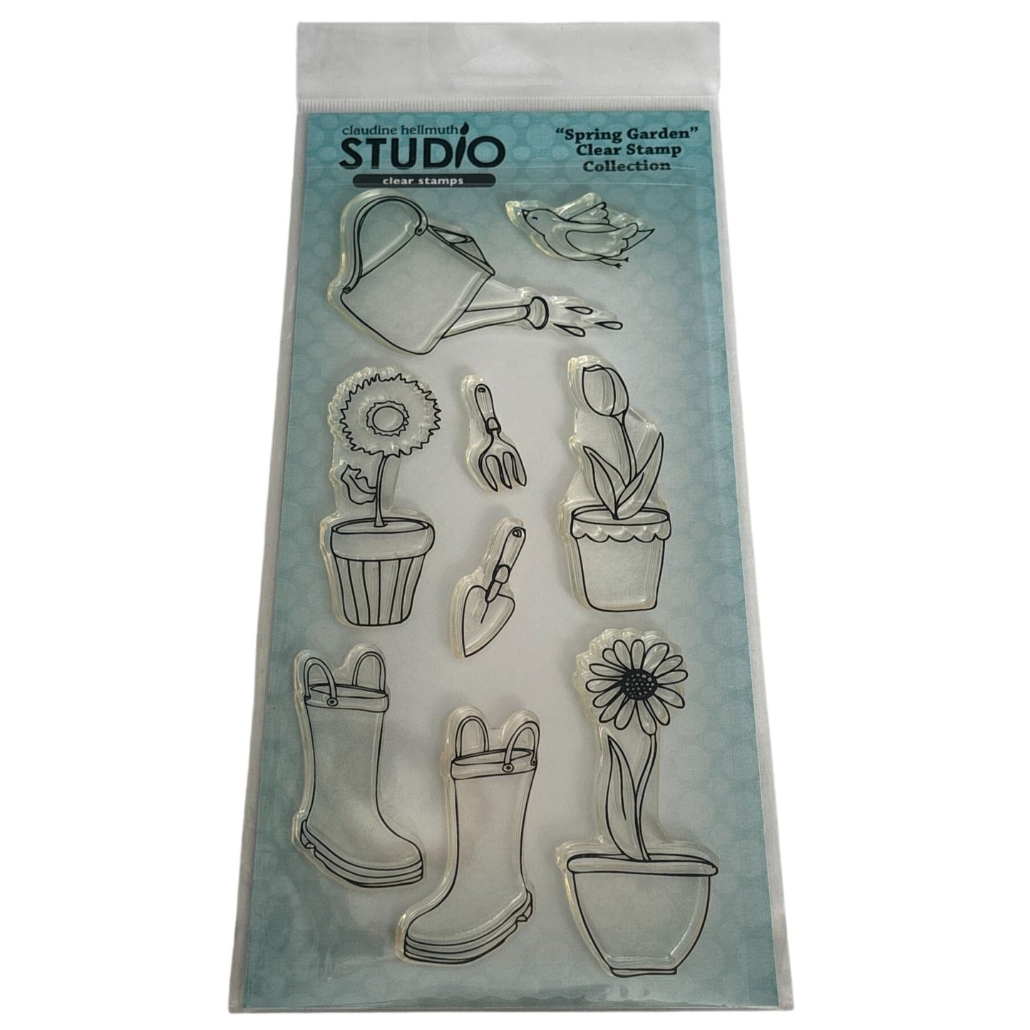 Stampers Anonymous Clear Stamp Set Spring Garden Tools Bird Claudin Hellmuth Cardmaking Gardener Gardening
