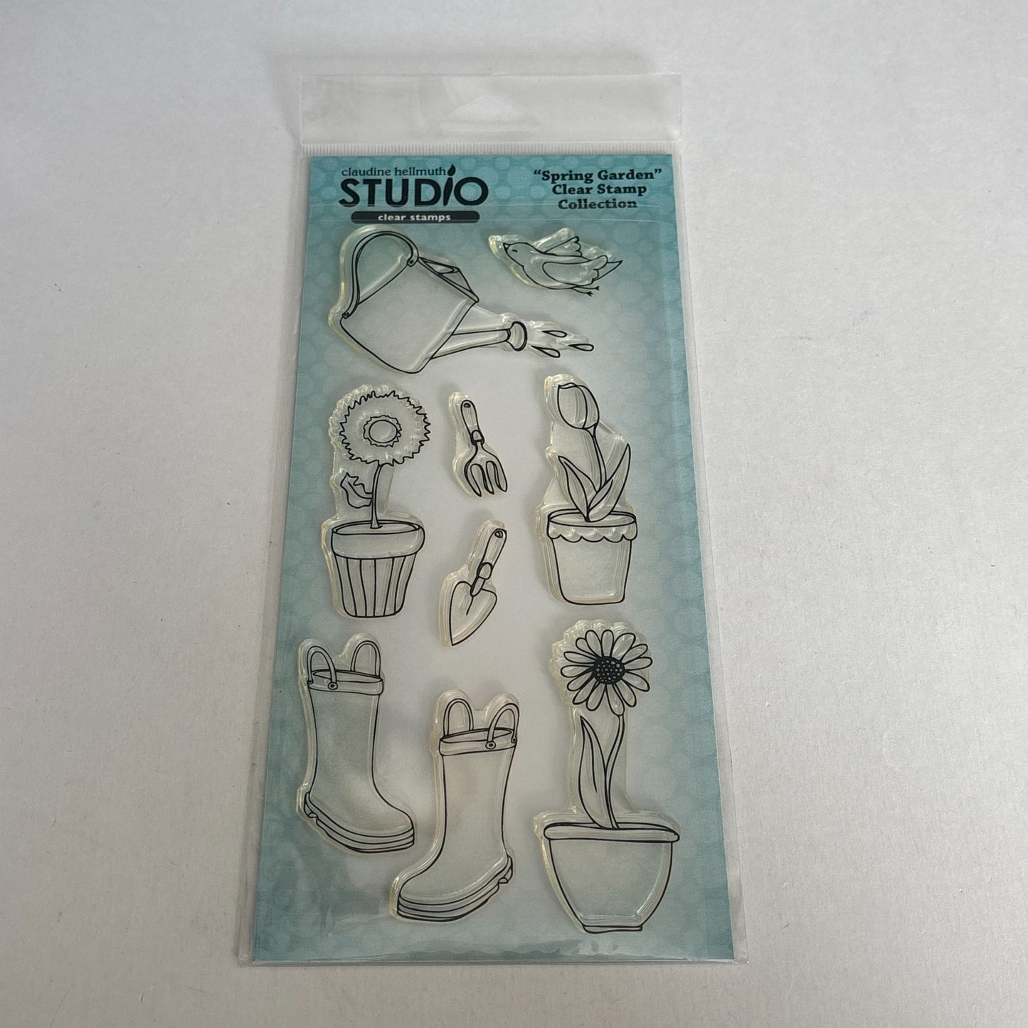 Stampers Anonymous Clear Stamp Set Spring Garden Tools Bird Claudin Hellmuth Cardmaking Gardener Gardening