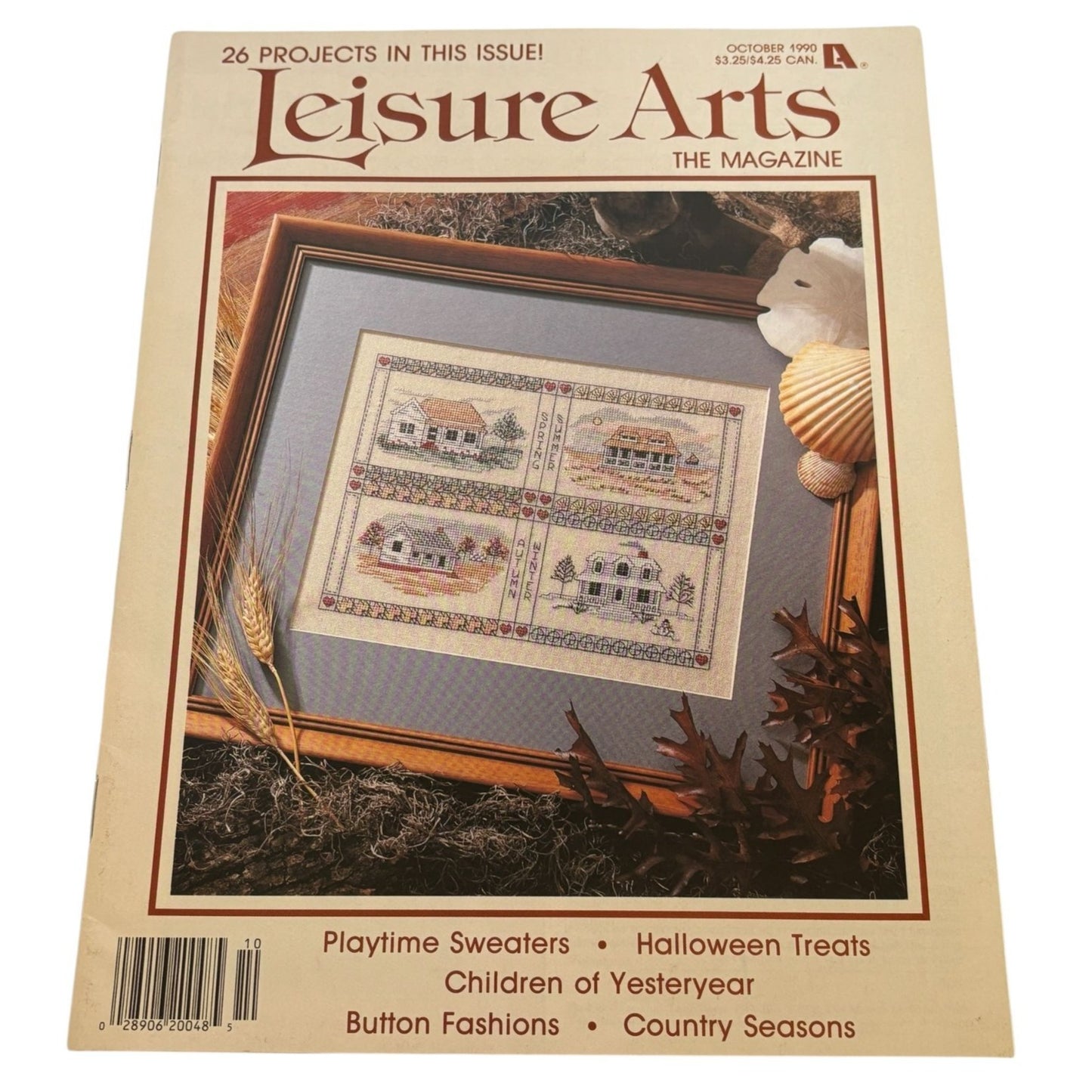 Leisure Arts Magazine October 1990 Cross Stitch Patterns Crafts Halloween Treats