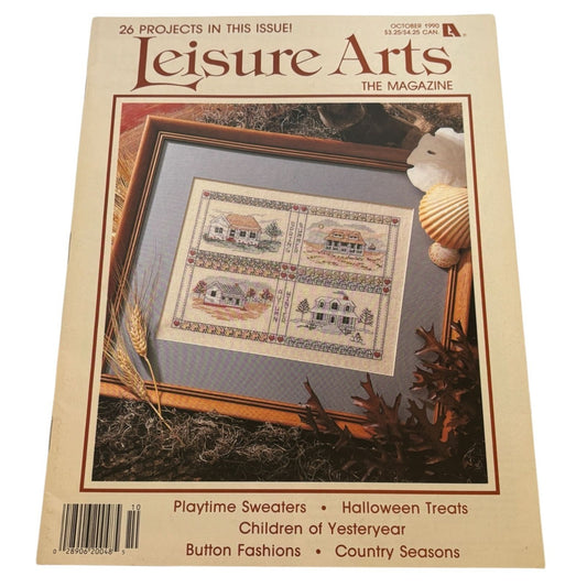 Leisure Arts Magazine October 1990 Cross Stitch Patterns Crafts Halloween Treats