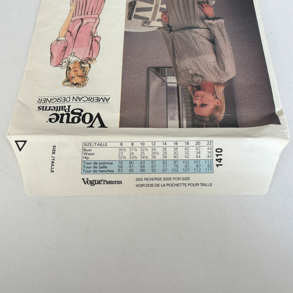 Vogue Sewing Pattern 1410 Albert Nipon Dress 1980s American Designer 12 Uncut