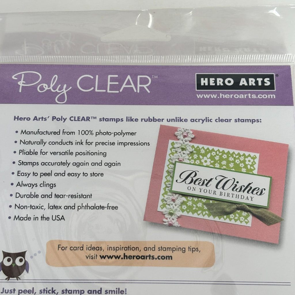Hero Arts Poly Clear Stamps Big Ticket 4x6 Gift Tag Cardmaking Birthday Words Sentiments