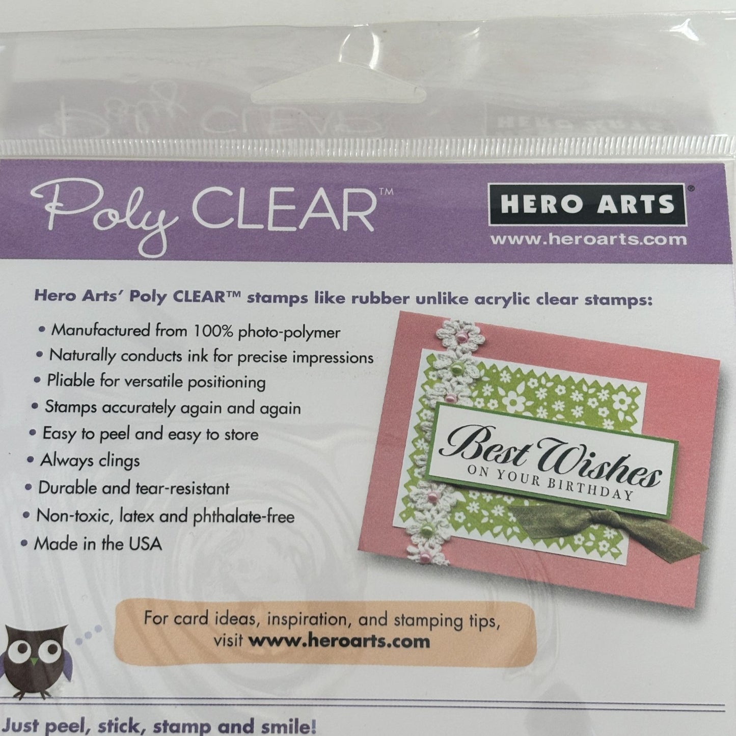 Hero Arts Poly Clear Stamps Big Ticket 4x6 Gift Tag Cardmaking Birthday Words Sentiments