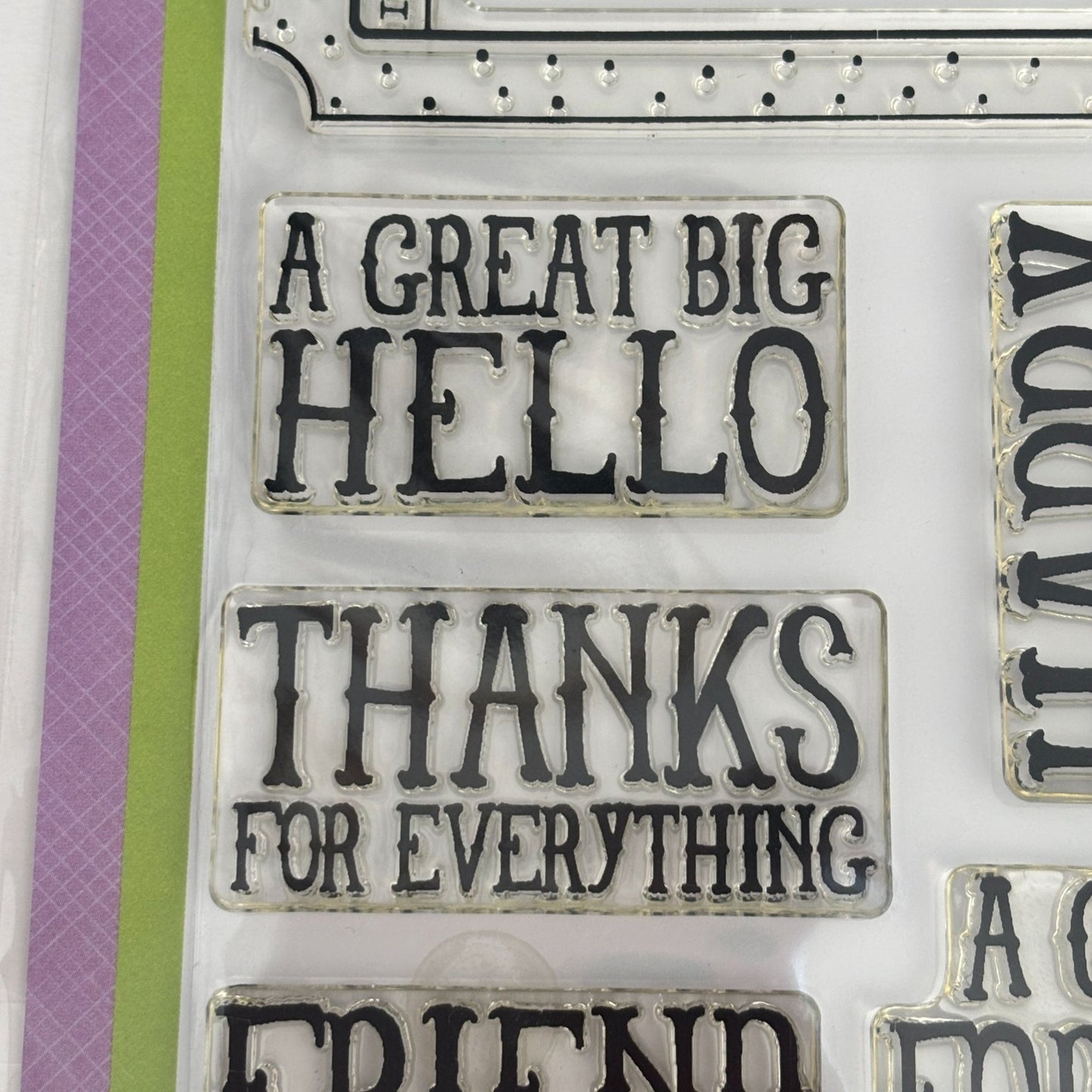 Hero Arts Poly Clear Stamps Big Ticket 4x6 Gift Tag Cardmaking Birthday Words Sentiments