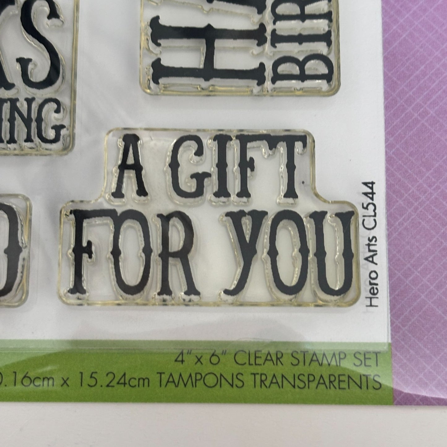 Hero Arts Poly Clear Stamps Big Ticket 4x6 Gift Tag Cardmaking Birthday Words Sentiments