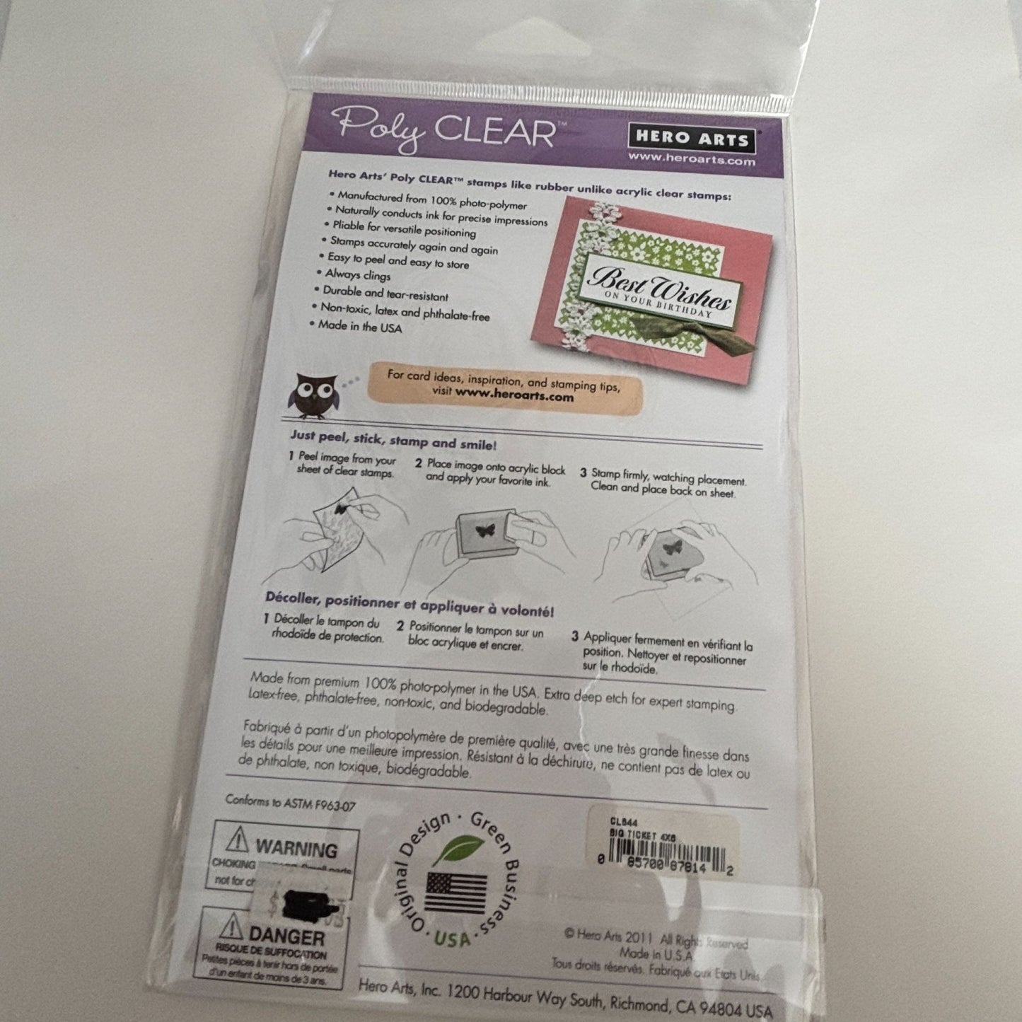 Hero Arts Poly Clear Stamps Big Ticket 4x6 Gift Tag Cardmaking Birthday Words Sentiments