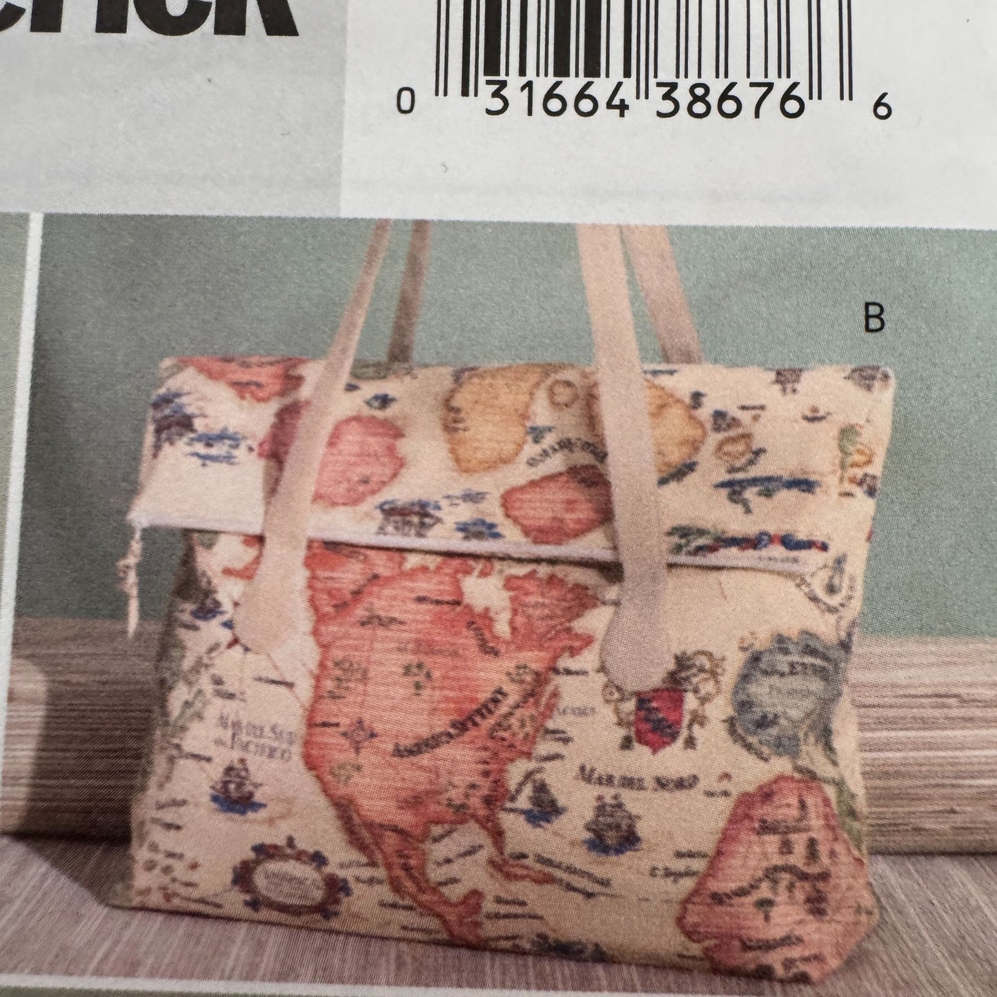 Butterick Sewing Pattern B4318 Large Tote Bag Pocket Travel Accessory Uncut