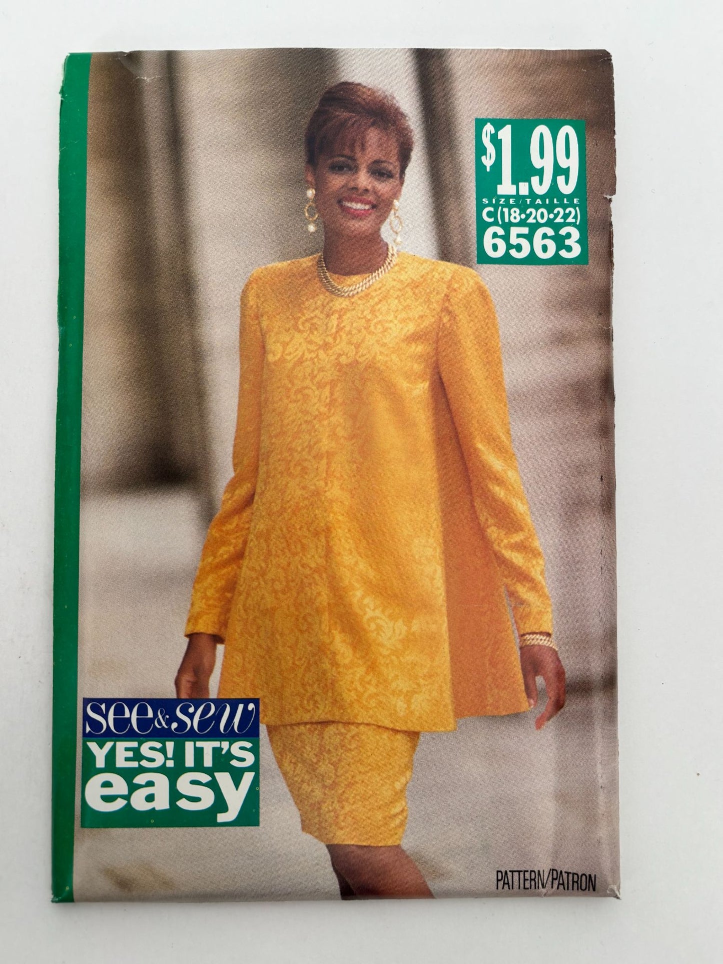 Butterick Sewing Pattern 6563 Career Outfit Top and Skirt Work 1990s 18 20 22 UC