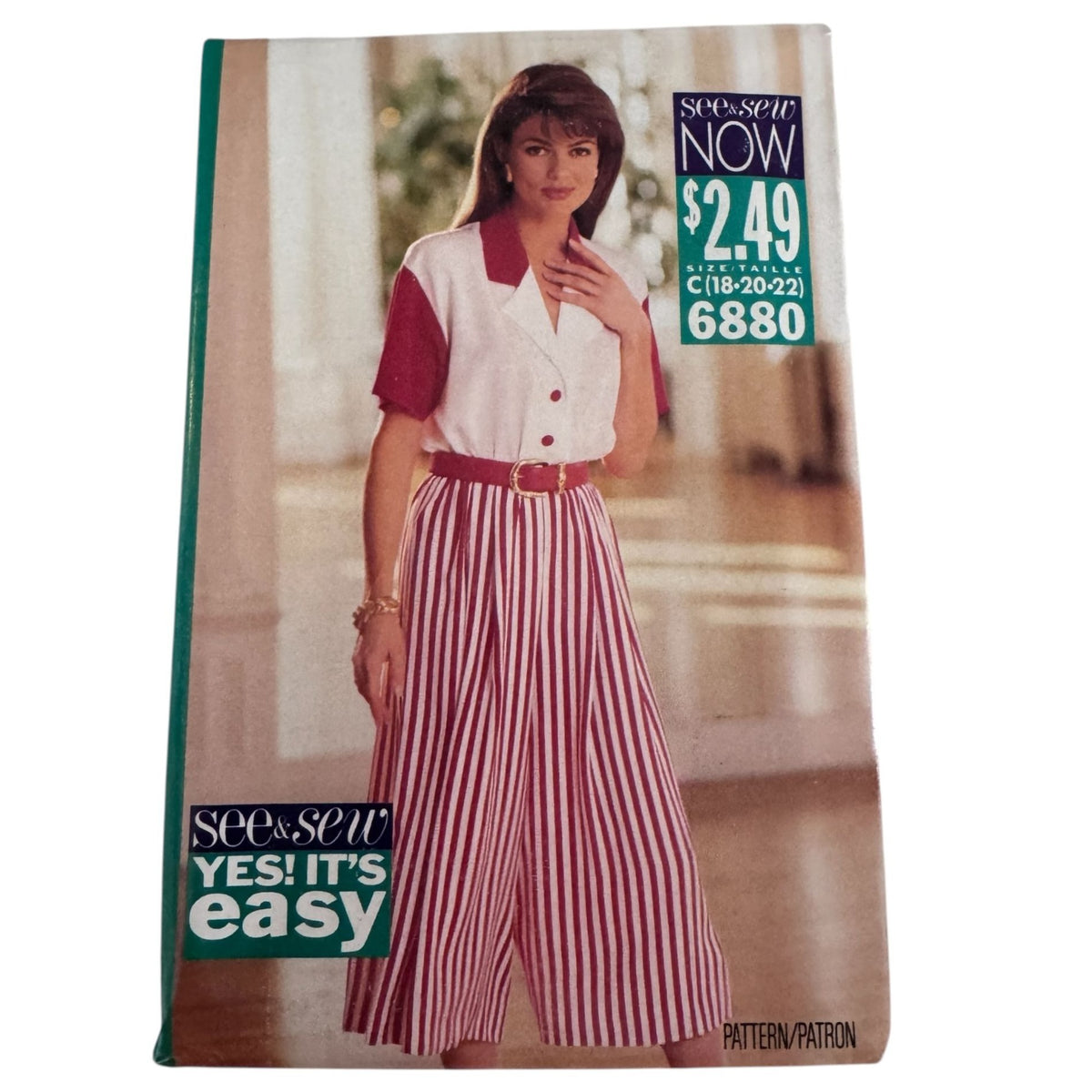 Butterick Sewing Pattern 6880 Culotte Dress Wide-Legged Pants 90s 18 20 22 Uncut Vintage