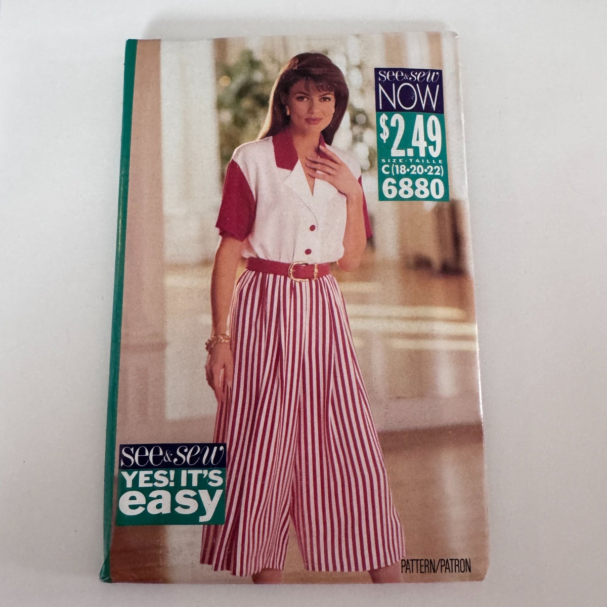 Butterick Sewing Pattern 6880 Culotte Dress Wide-Legged Pants 90s 18 20 22 Uncut Vintage