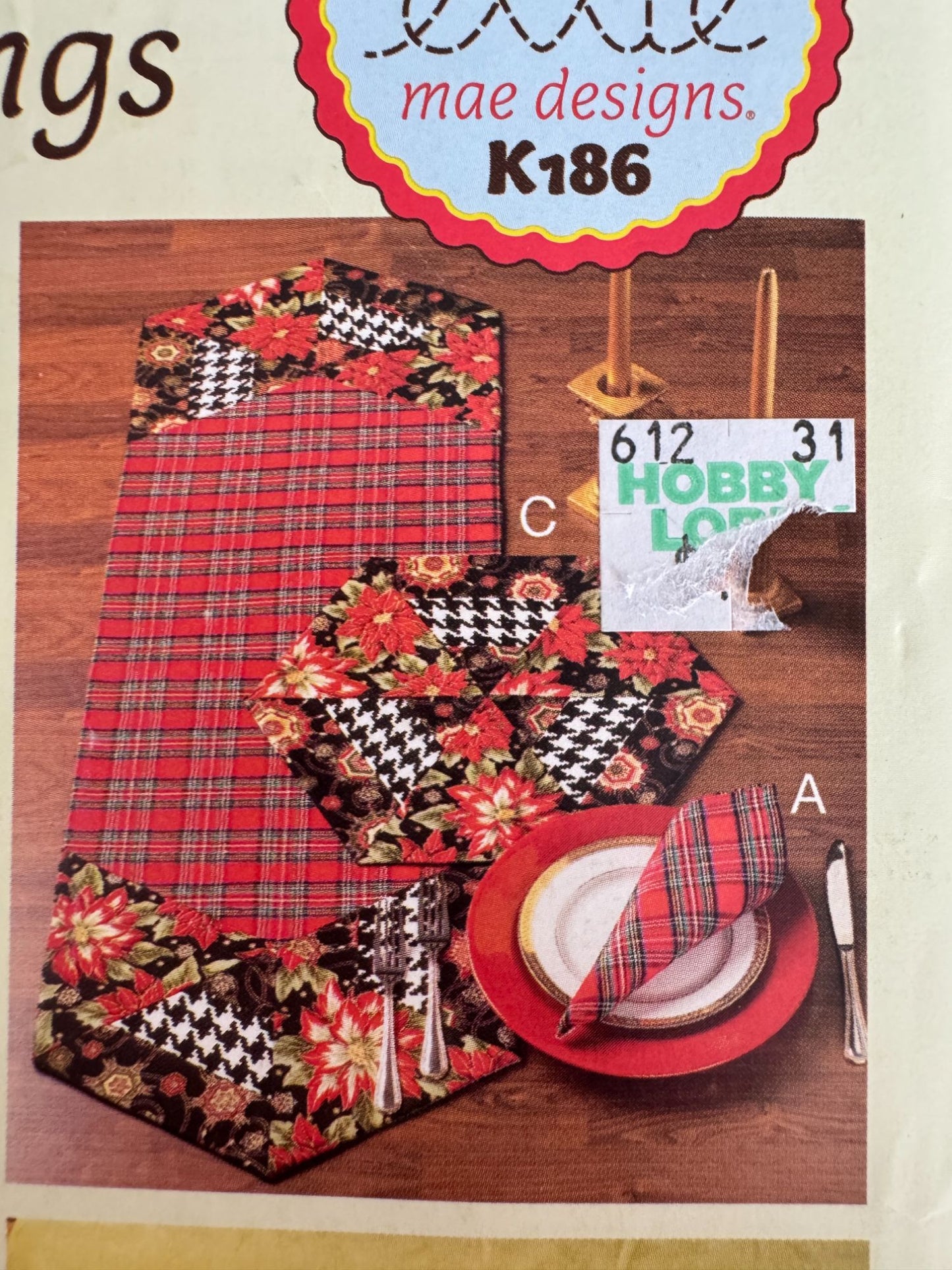 Kwik Sew Sewing Pattern Ellie Mae K186 Table Setting Home Decor Runner Napkins