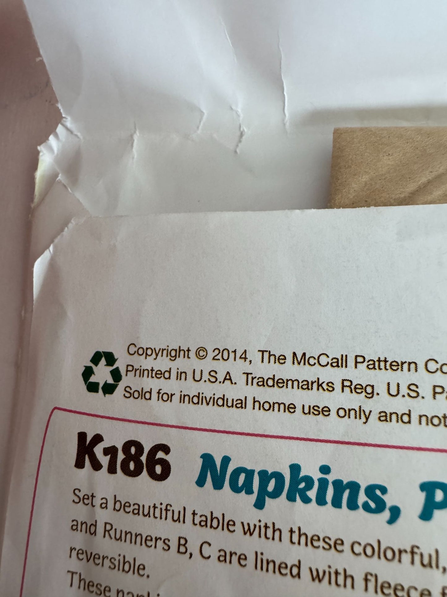 Kwik Sew Sewing Pattern Ellie Mae K186 Table Setting Home Decor Runner Napkins