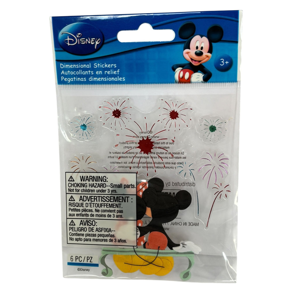 Fireworks Mickey Mouse Dimensional Stickers Disney World Vacation Couple Craft