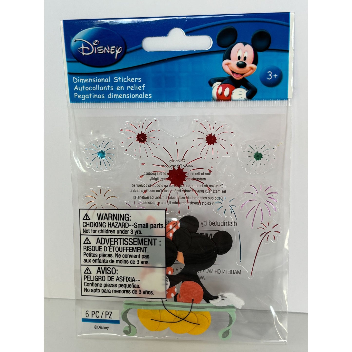 Fireworks Mickey Mouse Dimensional Stickers Disney World Vacation Couple Craft