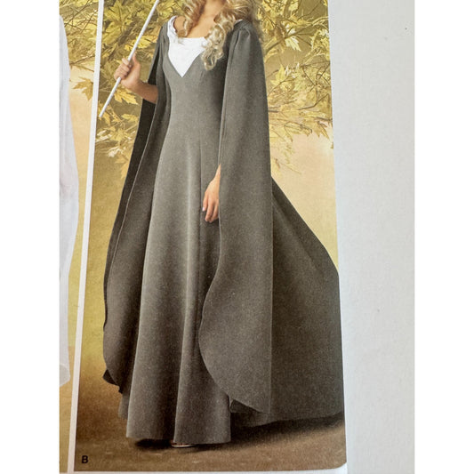 Simplicity Sewing Pattern 1551 Medieval Fantasy Costume Dress Cape Sleeve 8-14