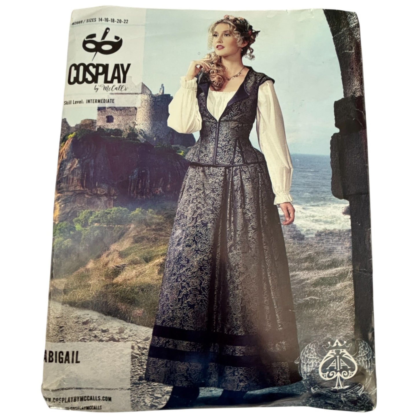McCalls Cosplay Sewing Pattern M2089 Abigail Medieval Dress Renaissance Gown Costume 14-22 Uncut