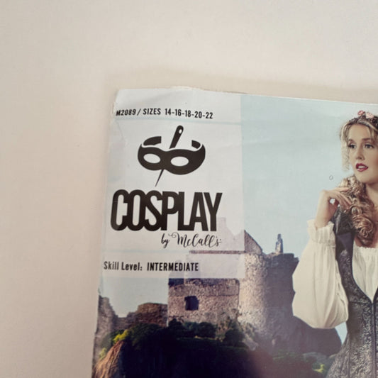 McCalls Cosplay Sewing Pattern M2089 Abigail Medieval Dress Renaissance Gown Costume 14-22 Uncut