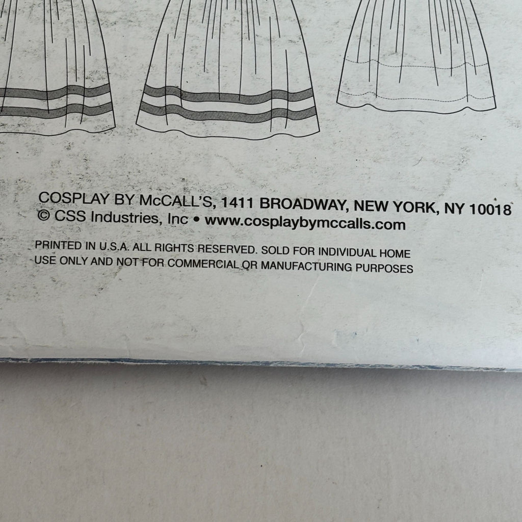 McCalls Cosplay Sewing Pattern M2089 Abigail Medieval Dress Renaissance Gown Costume 14-22 Uncut