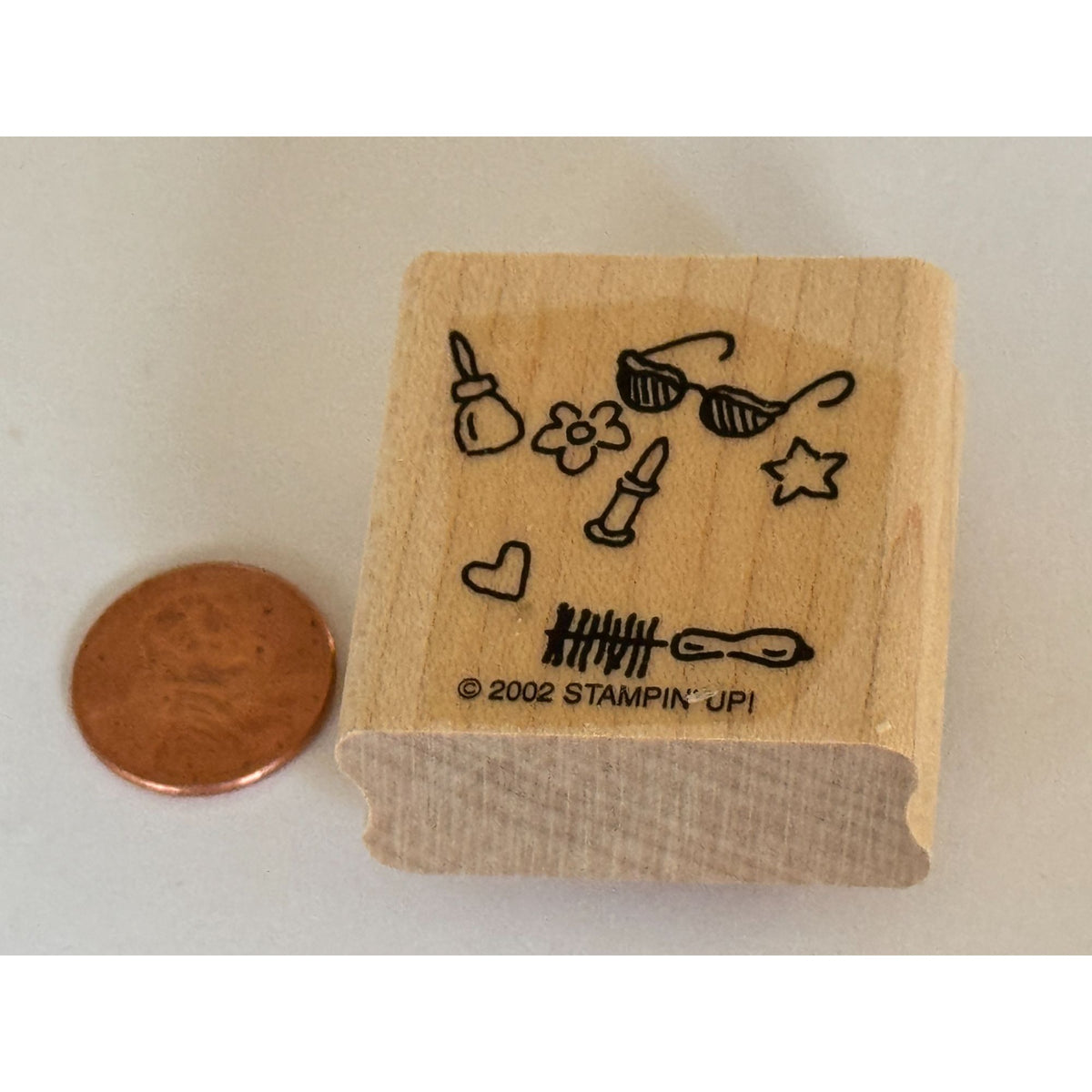 Stampin Up Rubber Stamp Beauty Makeup Collage Lipstick Sunglasses Small Fashion