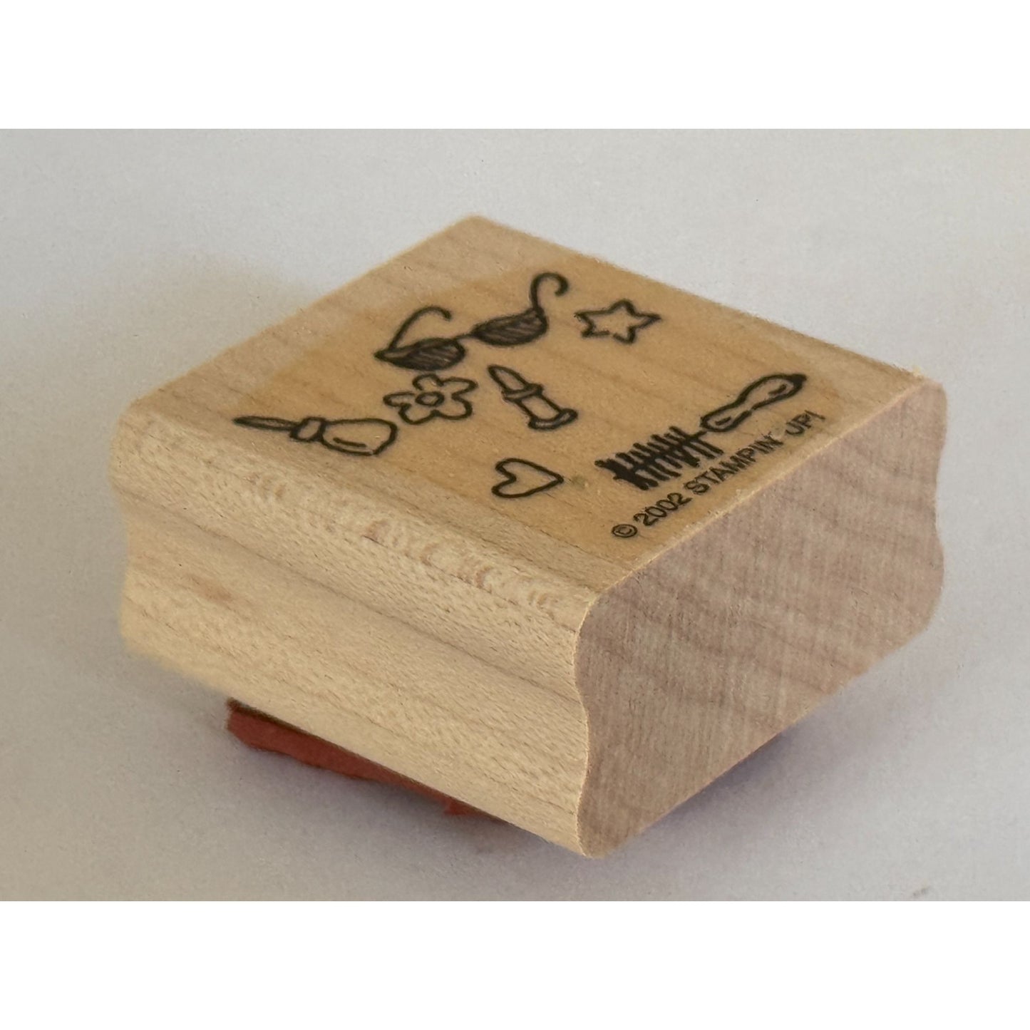 Stampin Up Rubber Stamp Beauty Makeup Collage Lipstick Sunglasses Small Fashion