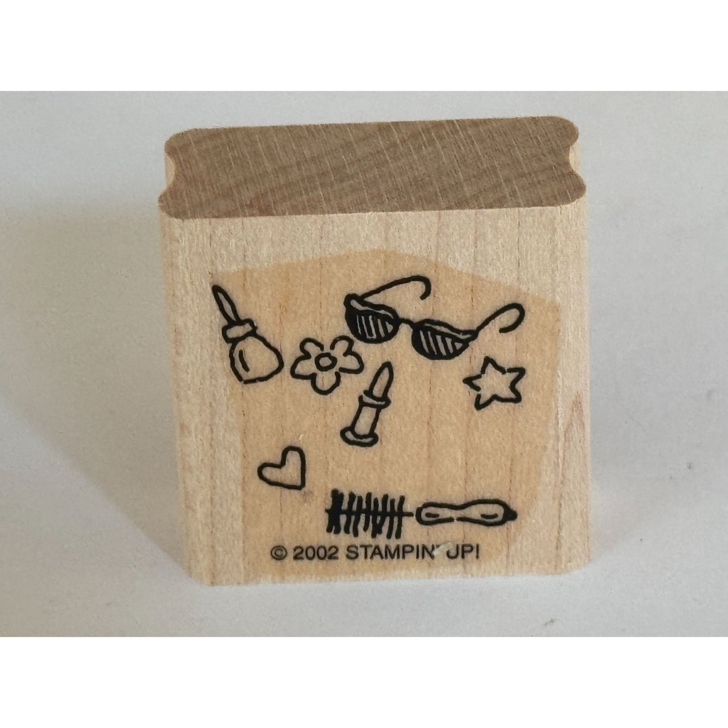 Stampin Up Rubber Stamp Beauty Makeup Collage Lipstick Sunglasses Small Fashion
