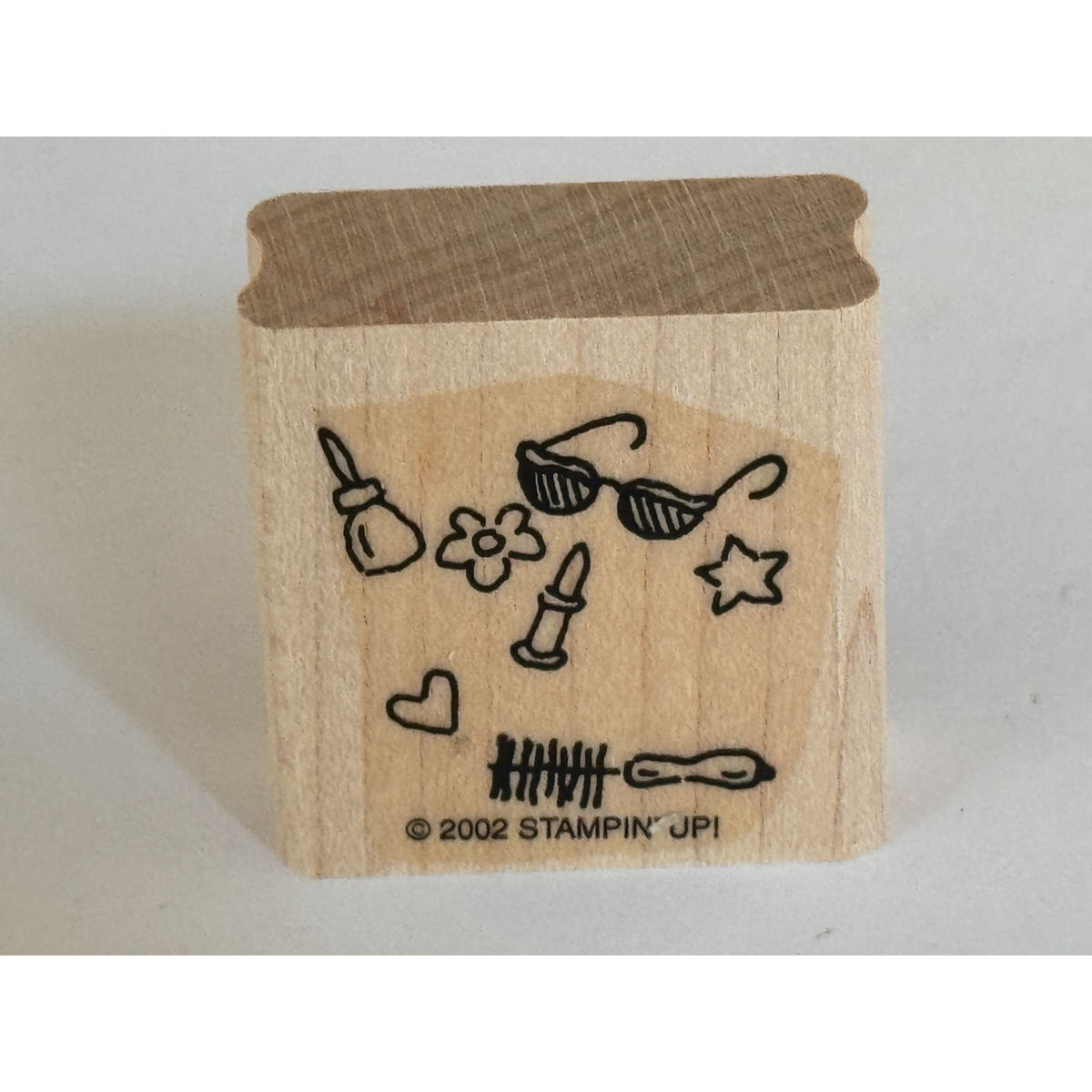 Stampin Up Rubber Stamp Beauty Makeup Collage Lipstick Sunglasses Small Fashion
