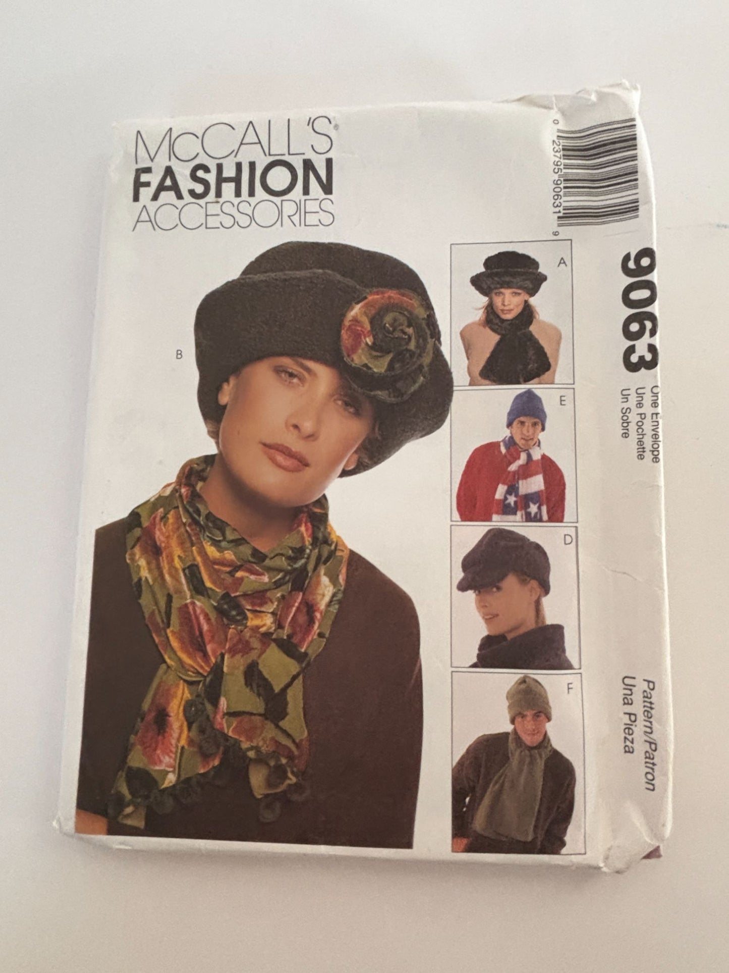 McCalls Sewing Pattern 9063 Winter Hats Scarf Neck Warmer Hood Dickie Skiing UC