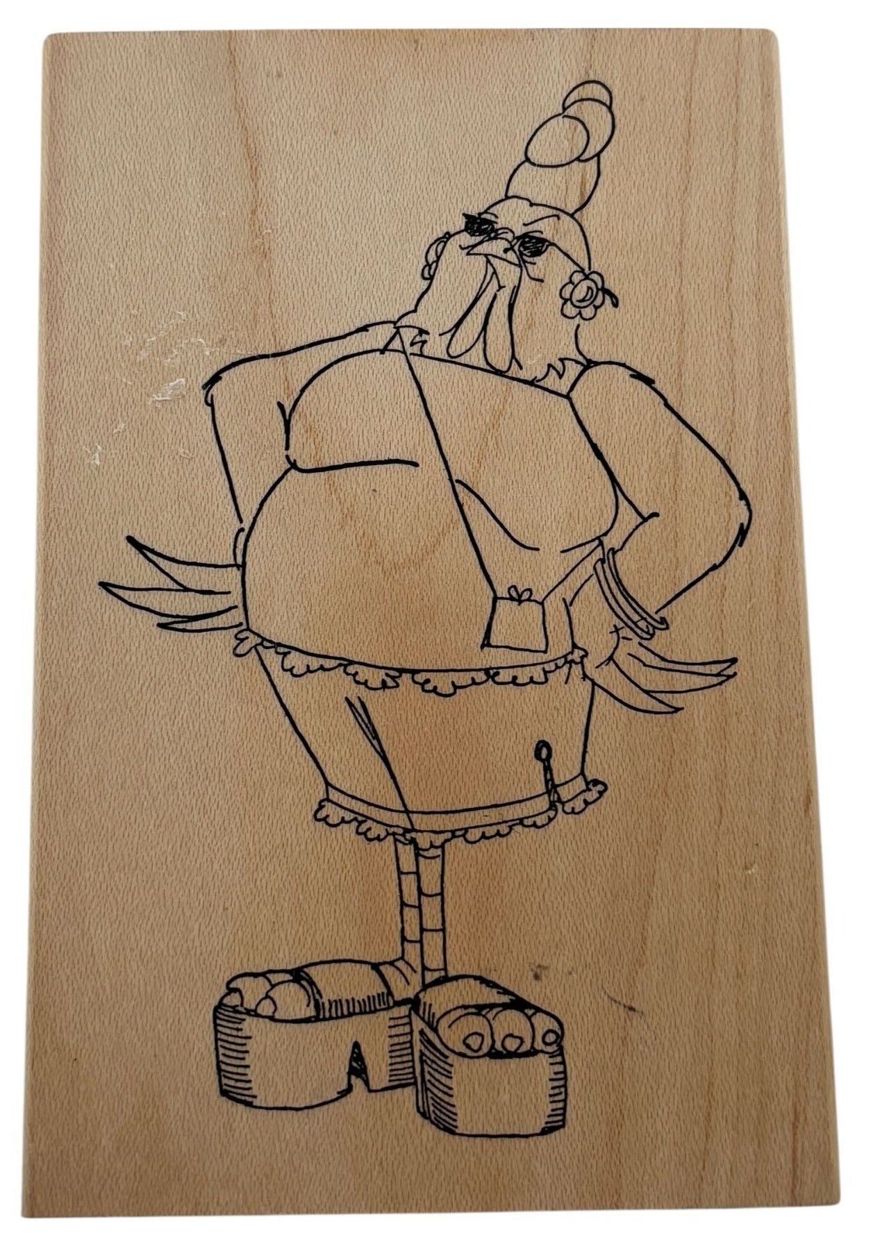 Art Impressions Rubber Stamp Chicken Fashion Heels Bird Brains Chic Chick T-1875