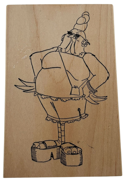 Art Impressions Rubber Stamp Chicken Fashion Heels Bird Brains Chic Chick T-1875