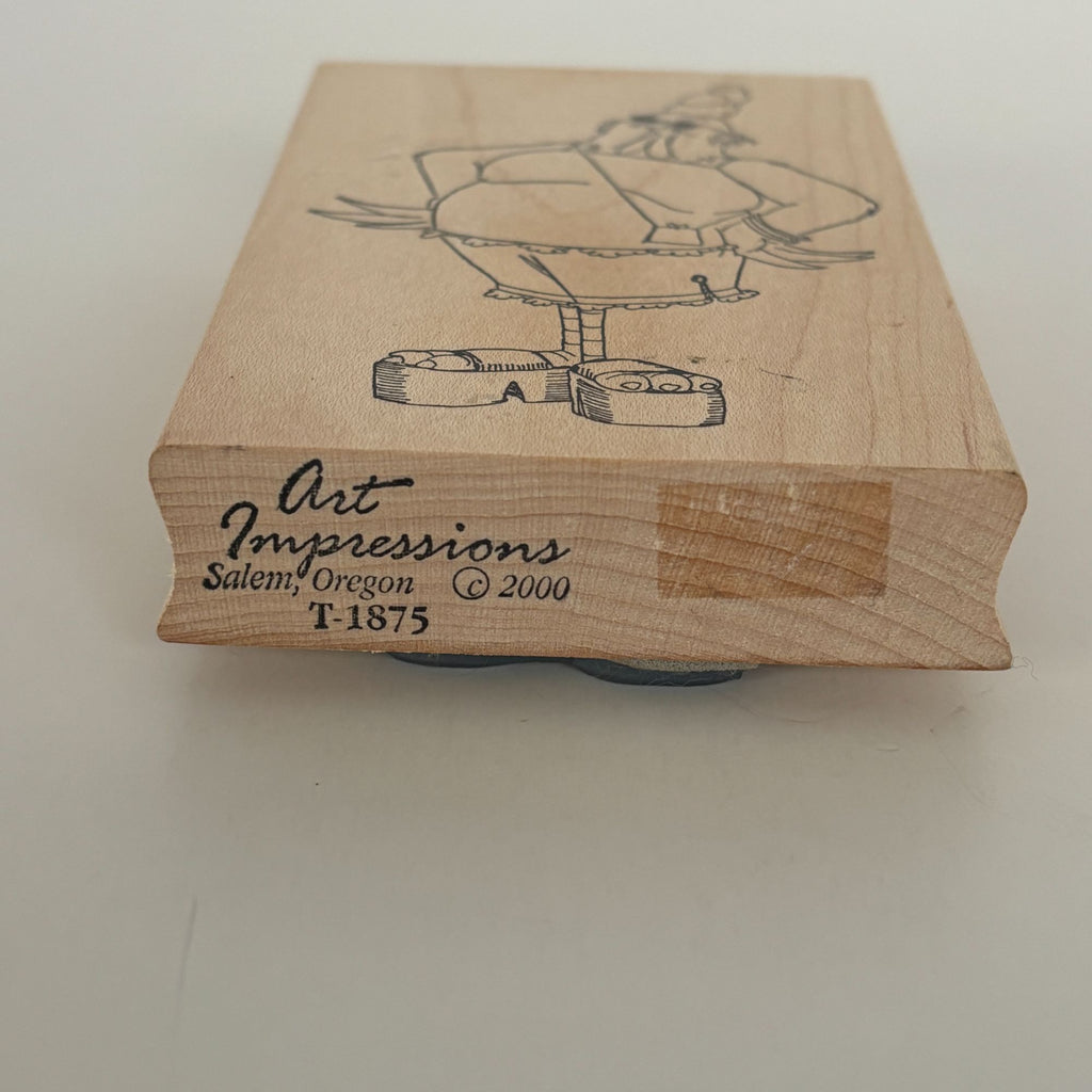 Art Impressions Rubber Stamp Chicken Fashion Heels Bird Brains Chic Chick T-1875