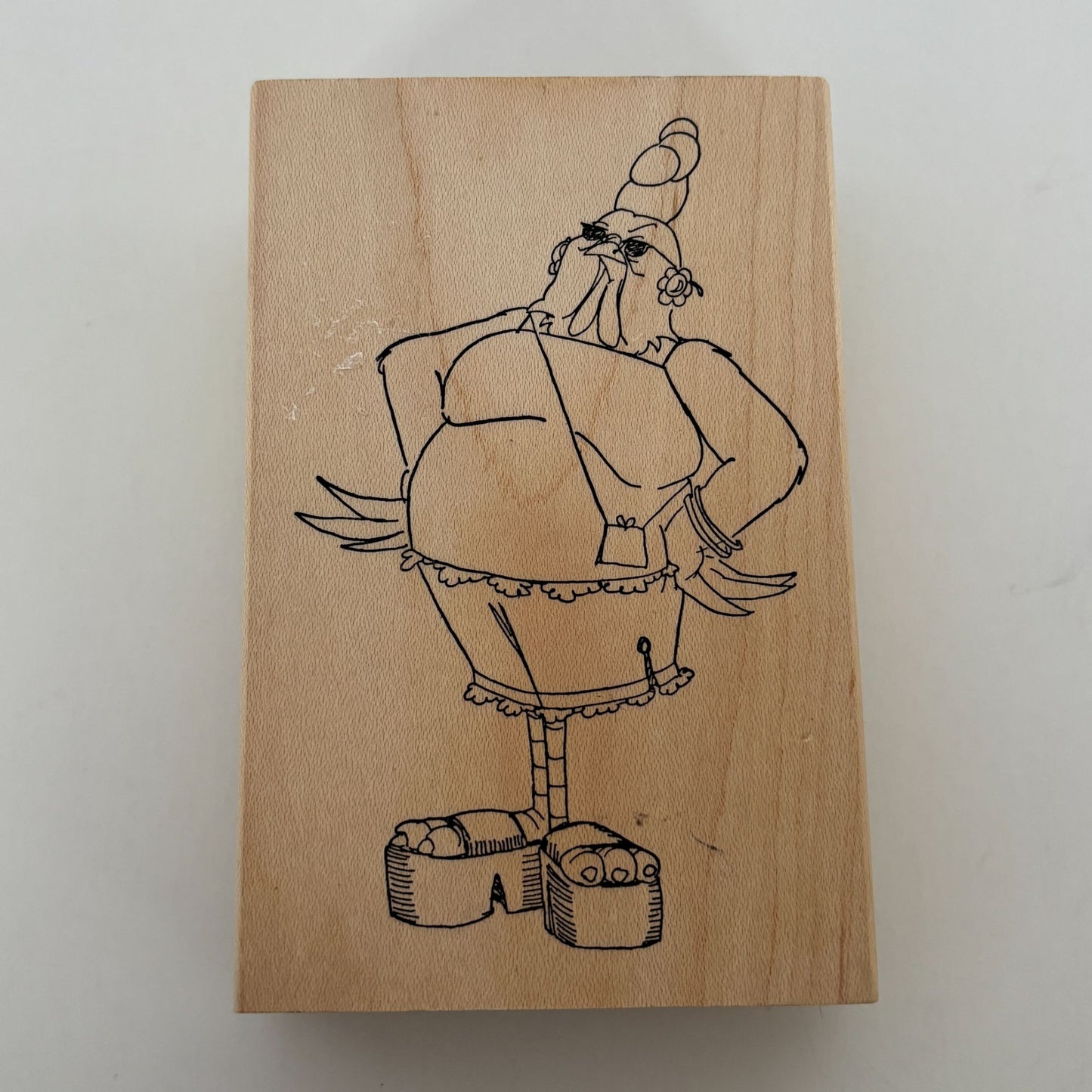 Art Impressions Rubber Stamp Chicken Fashion Heels Bird Brains Chic Chick T-1875