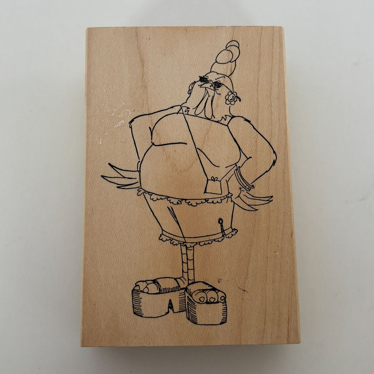 Art Impressions Rubber Stamp Chicken Fashion Heels Bird Brains Chic Chick T-1875