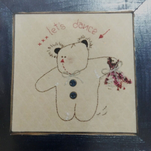 The Stitchin Kids Embroidery Pattern Lets Dance Teddy Bear Beginner Nursery Deco