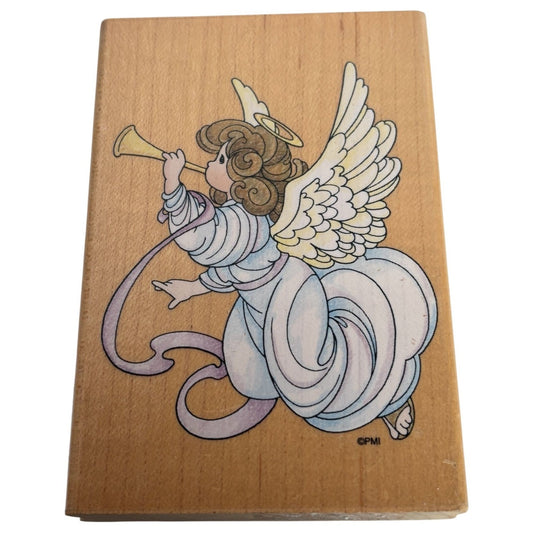 Stampendous Precious Moments Trumpet Angel Christmas Card Making Paper Craft