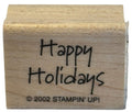 Stampin Up Rubber Stamp Happy Holidays Christmas Gift Tag Card Making Small Word