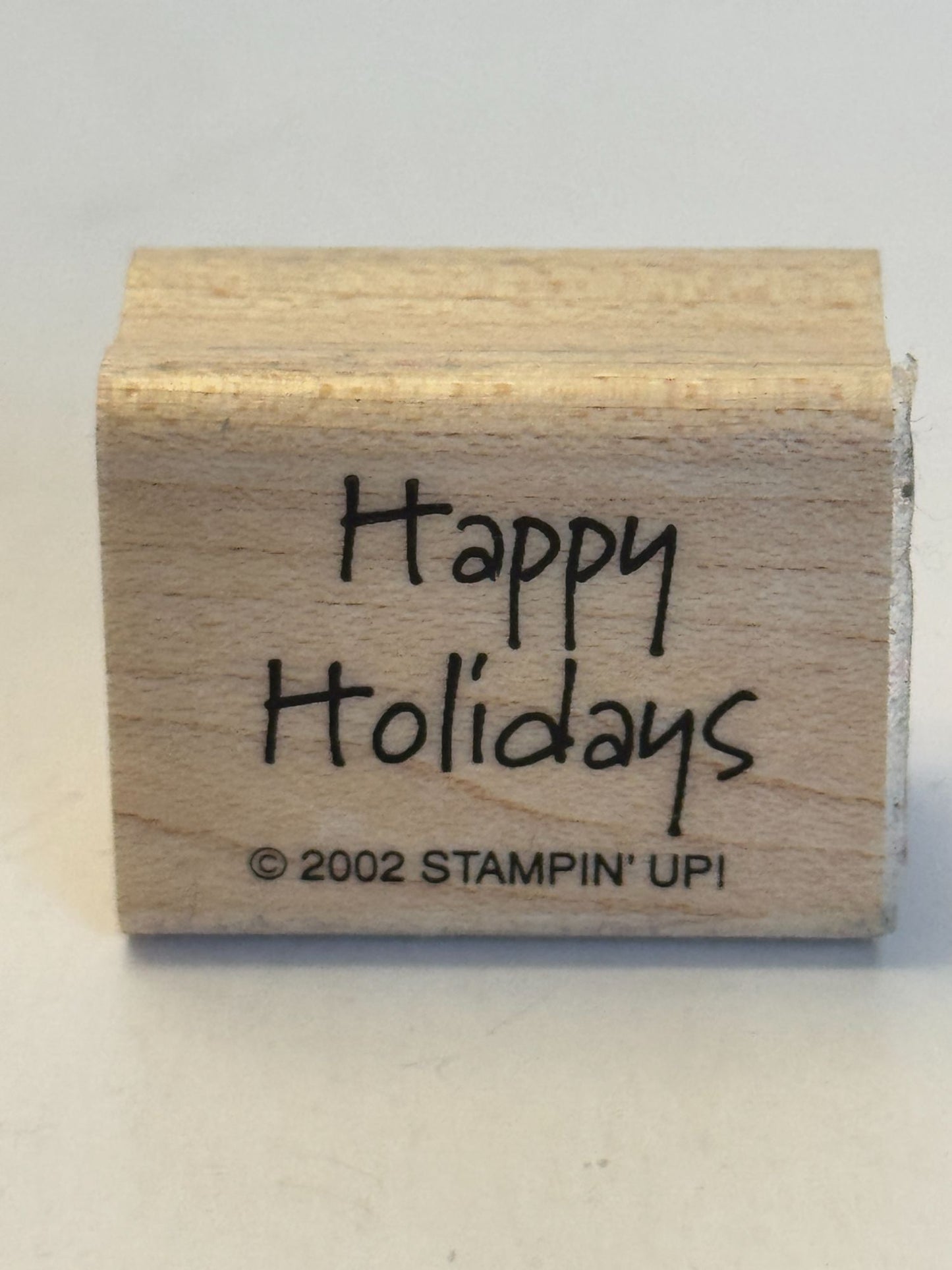 Stampin Up Rubber Stamp Happy Holidays Christmas Gift Tag Card Making Small Word