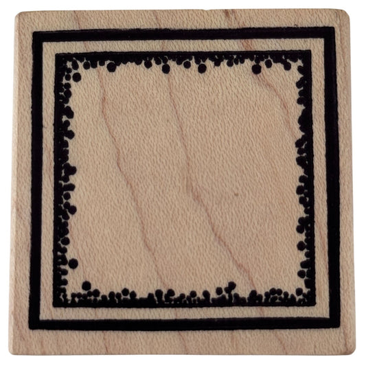 Magenta Rubber Stamp Square Frame Decorative Edges Cardmaking Wood Mounted Craft