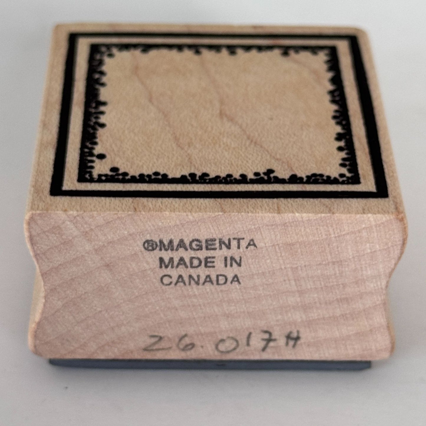 Magenta Rubber Stamp Square Frame Decorative Edges Cardmaking Wood Mounted Craft