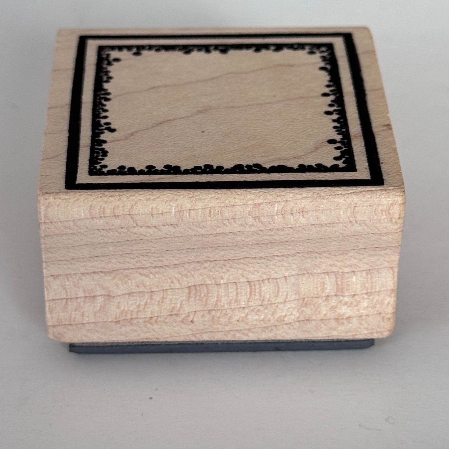 Magenta Rubber Stamp Square Frame Decorative Edges Cardmaking Wood Mounted Craft
