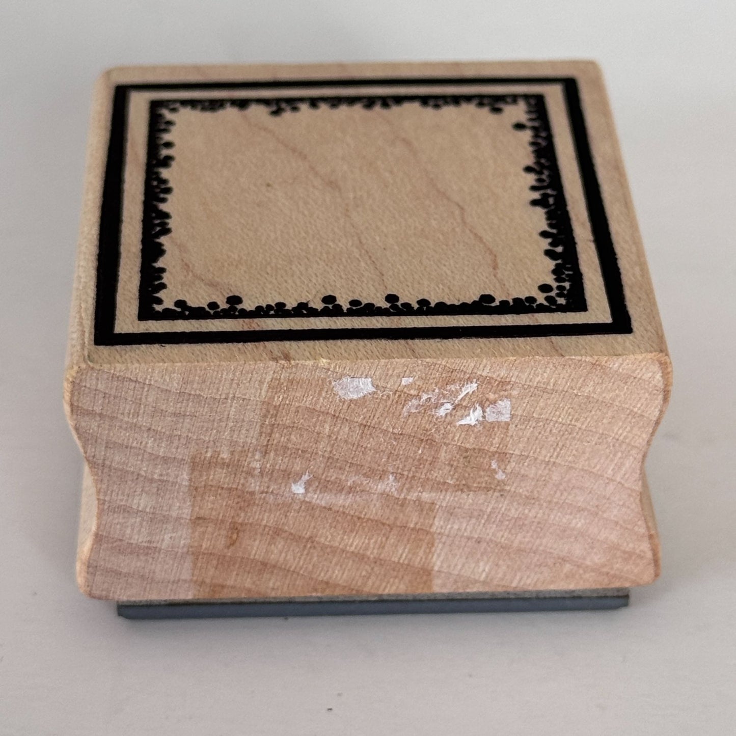Magenta Rubber Stamp Square Frame Decorative Edges Cardmaking Wood Mounted Craft