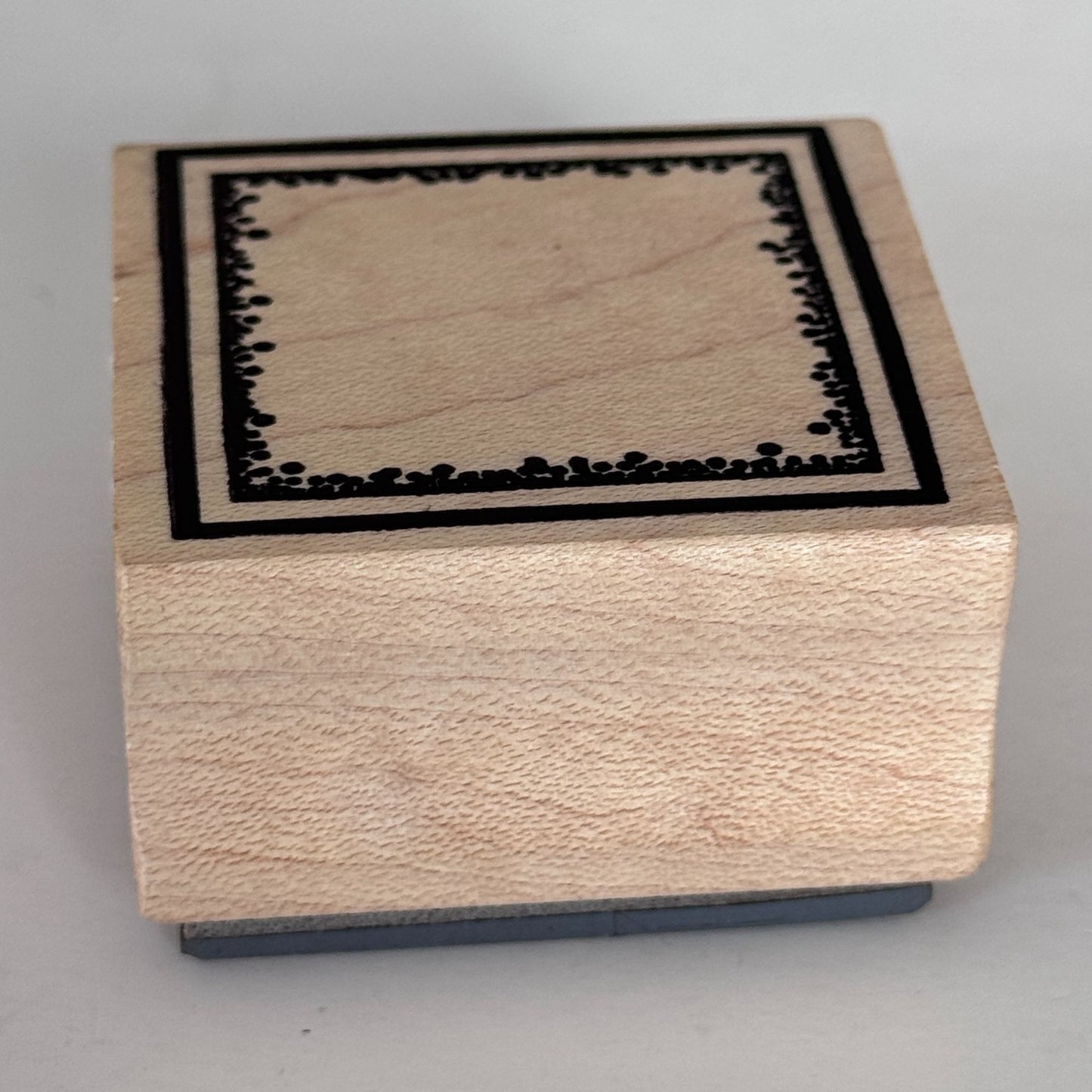 Magenta Rubber Stamp Square Frame Decorative Edges Cardmaking Wood Mounted Craft