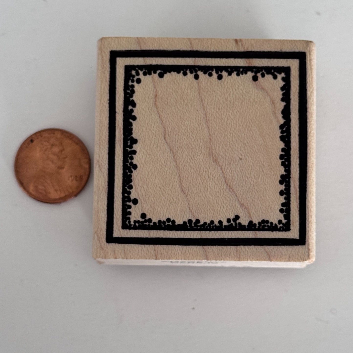 Magenta Rubber Stamp Square Frame Decorative Edges Cardmaking Wood Mounted Craft