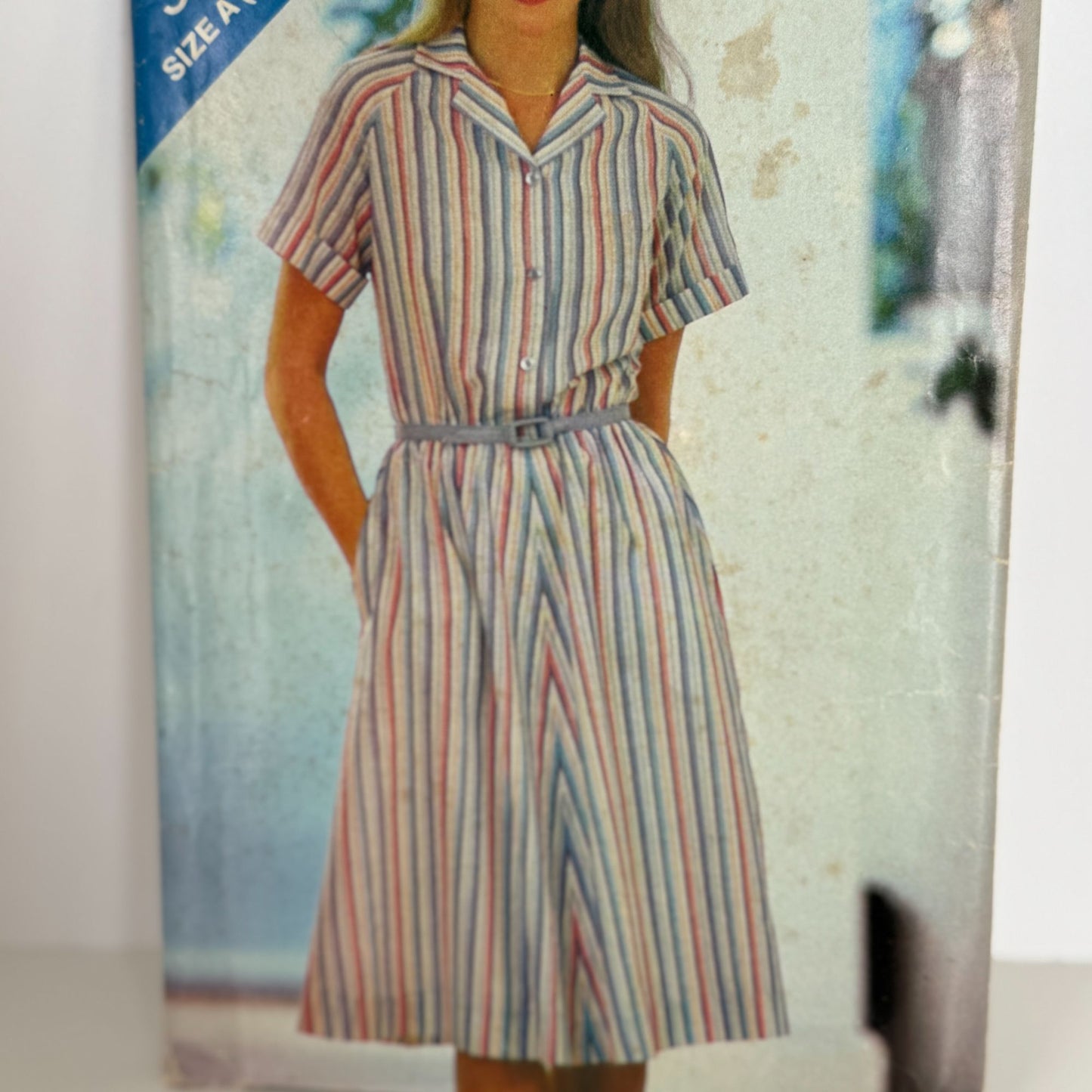 Butterick Sewing Pattern 3802 Dress Vintage Short Sleeves Button Front 8-12 UC