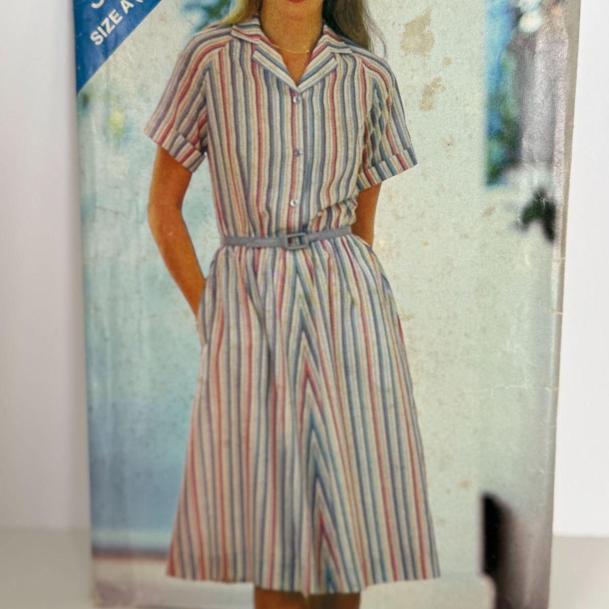 Butterick Sewing Pattern 3802 Dress Vintage Short Sleeves Button Front 8-12 UC